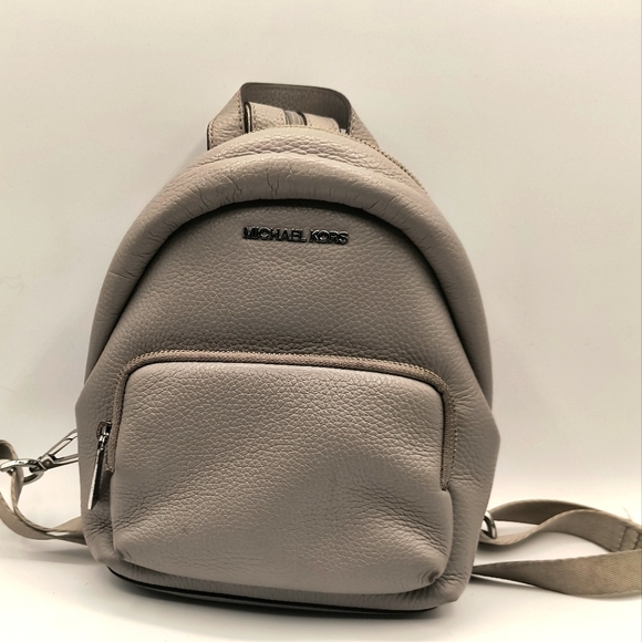 Michael Kors Erin Grey Convertible Mini Pebbled Leather Backpack - Picture 1 of 9